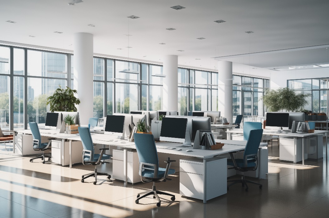 Kooperatives Großraumbüro Hintergrundbild