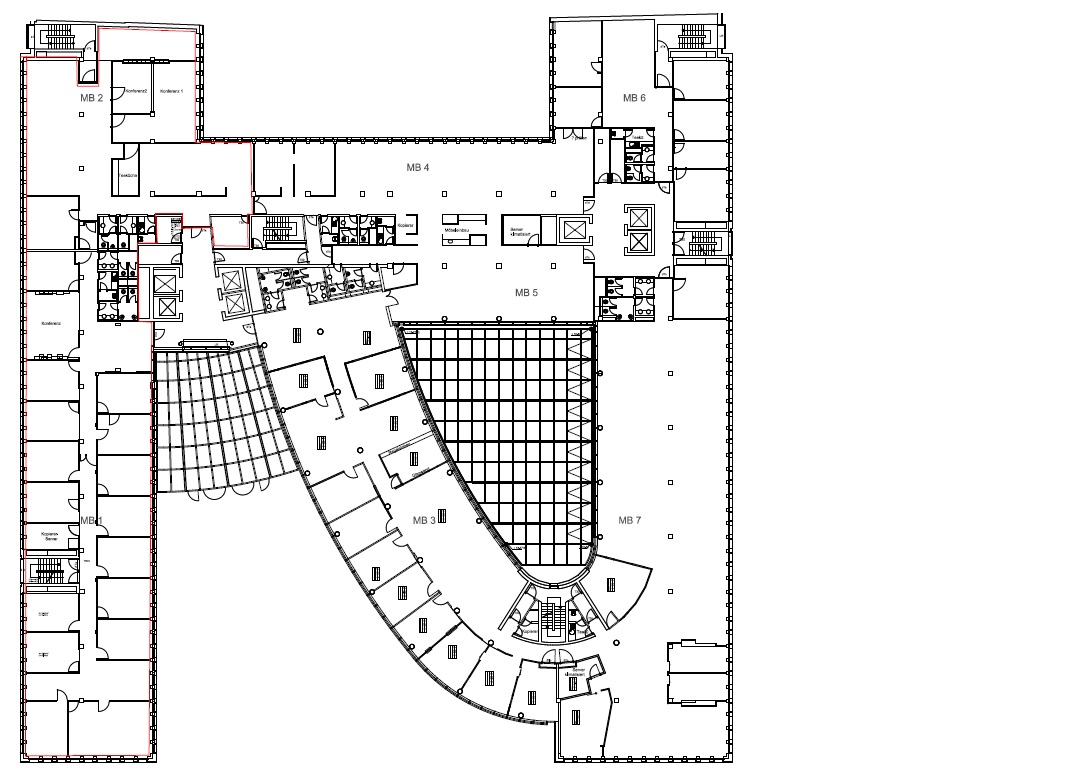 Beispielgrundriss - Regelgeschoss - Arbeiten mit Blick auf die Spree
