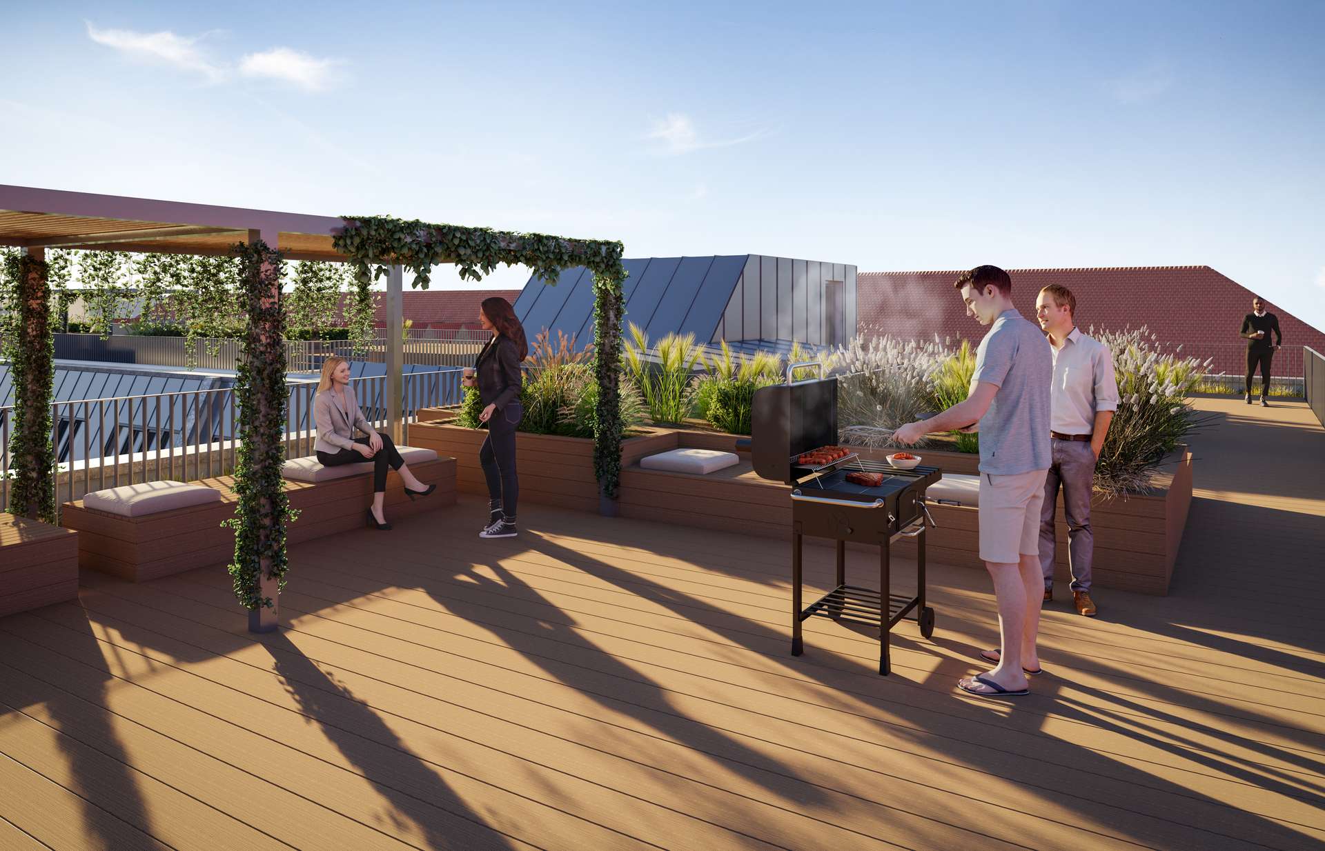 Dachterrasse Visualisierung - Großzügige Büros in Spree-Nähe