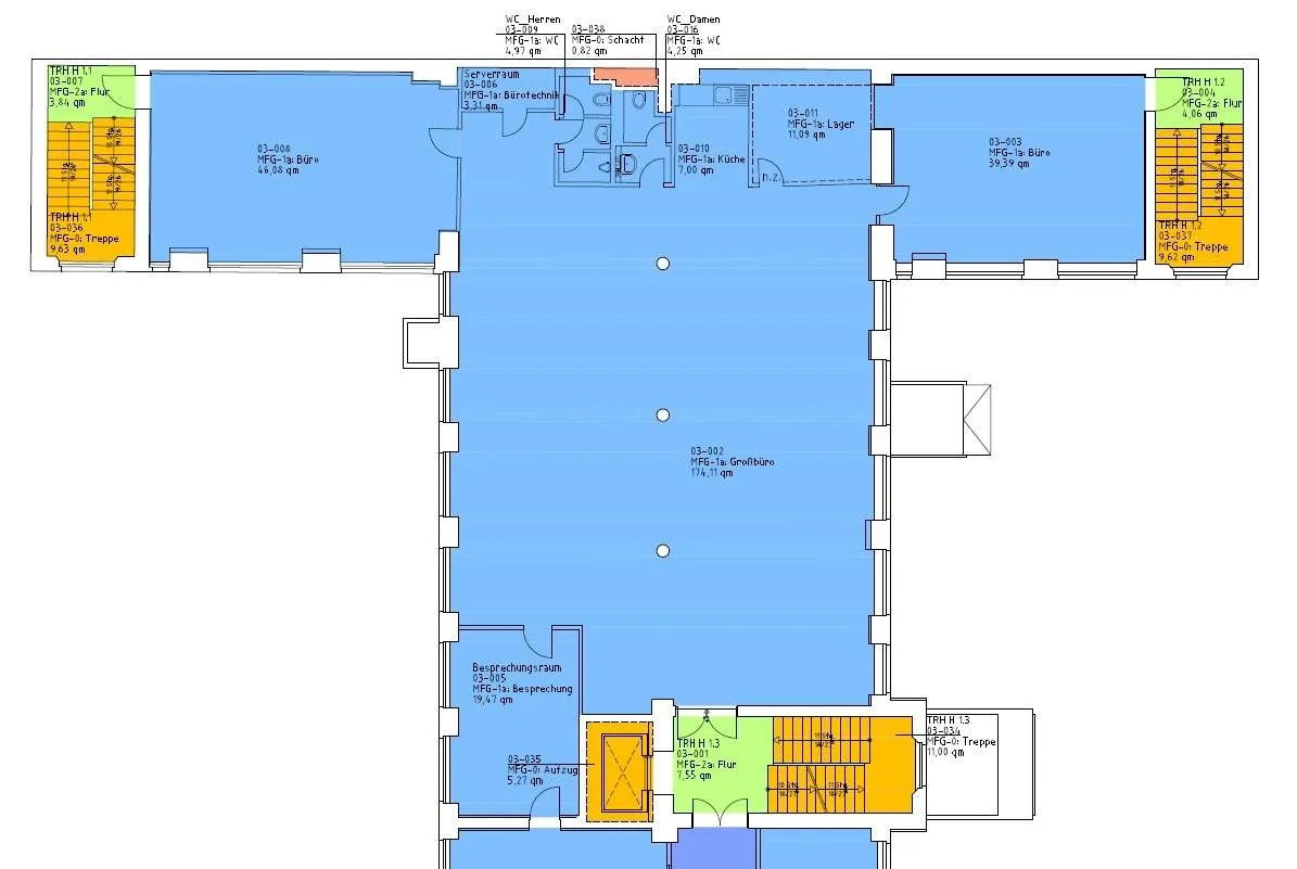 Grundriss Haus 1 3. OG rechts ca. 324 qm
