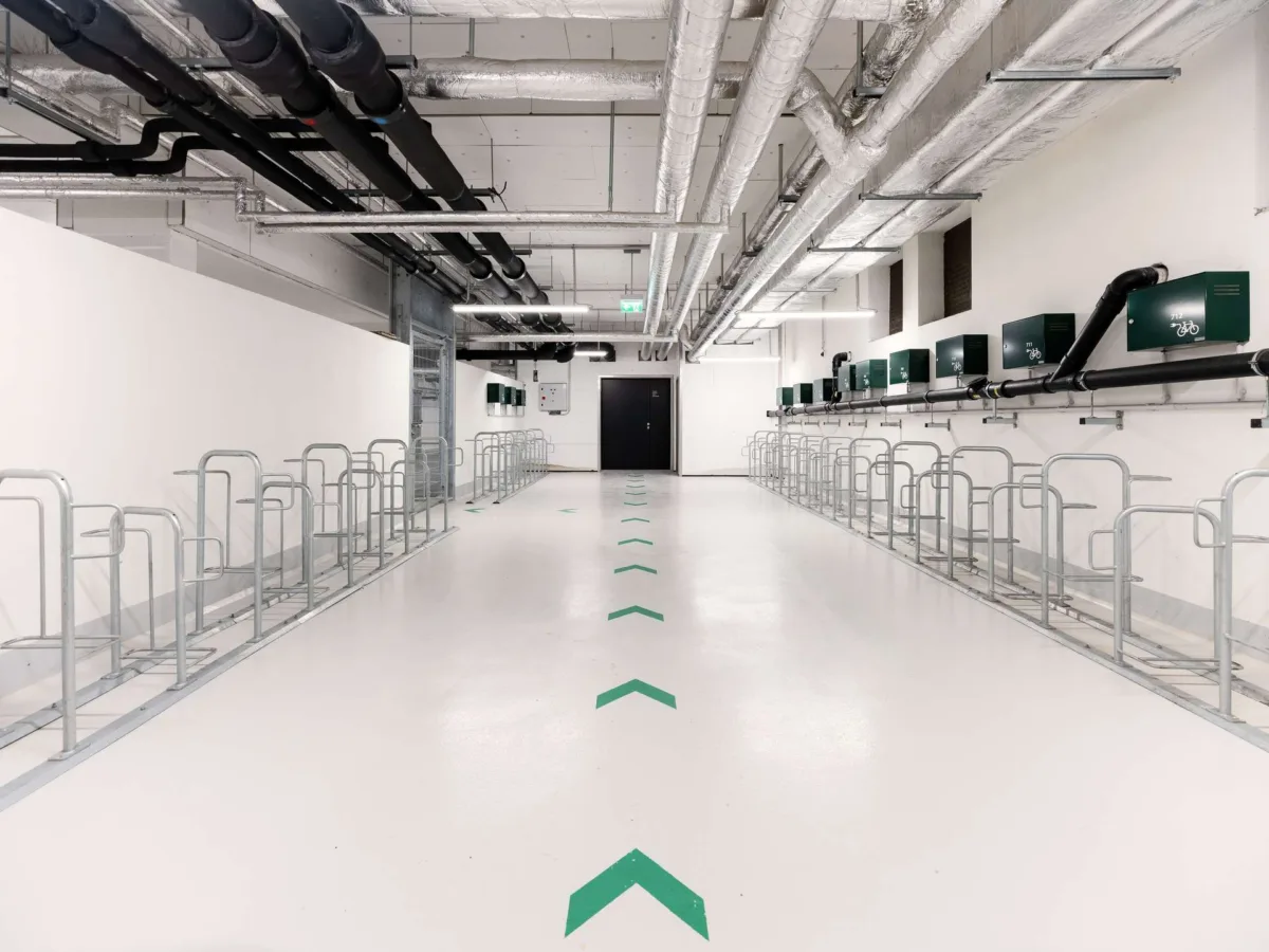 Fahrradstellplätze in der Tiefgarage